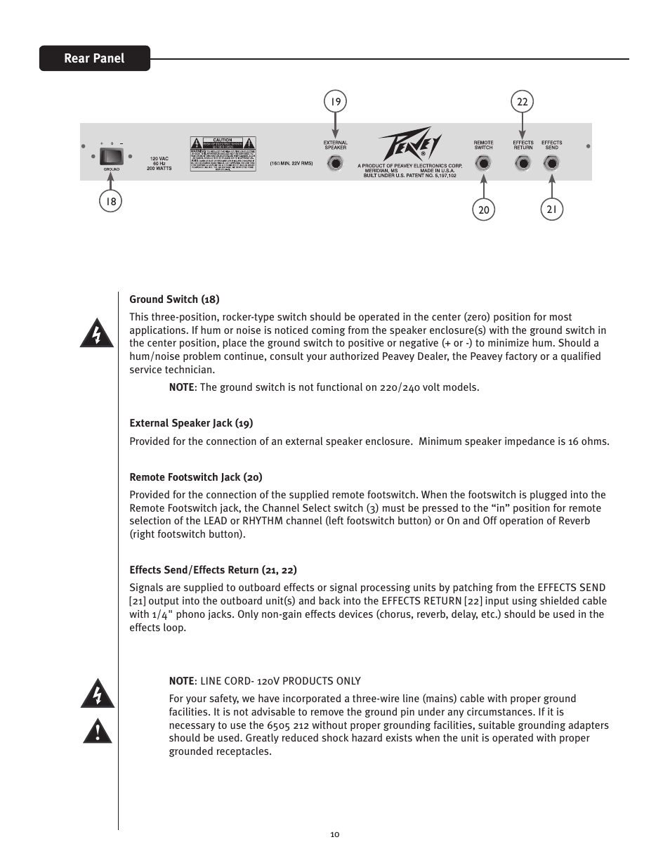 Peavey 6505 212 Combo User Manual | Page 10 / 16