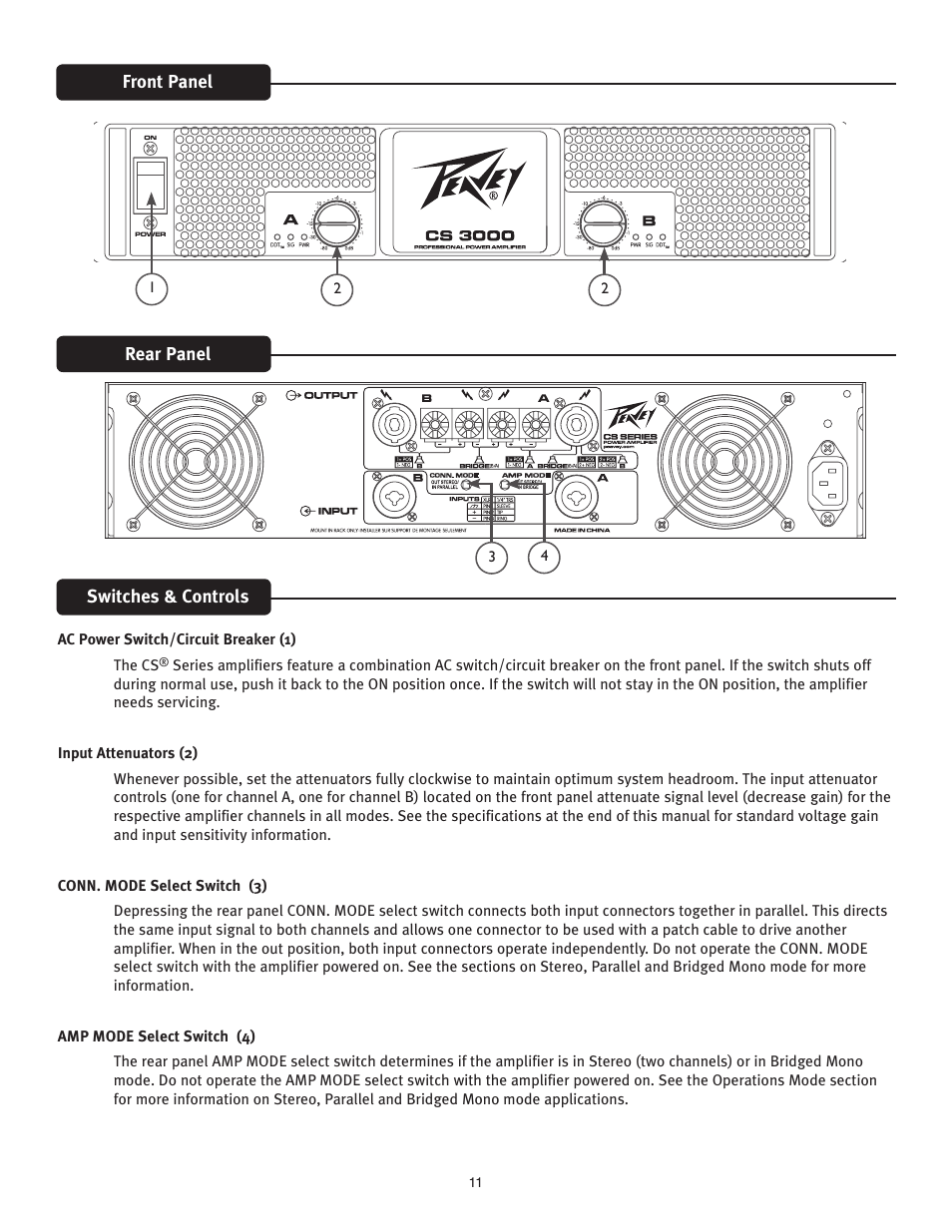 Peavey CS 3000 User Manual | Page 11 / 52