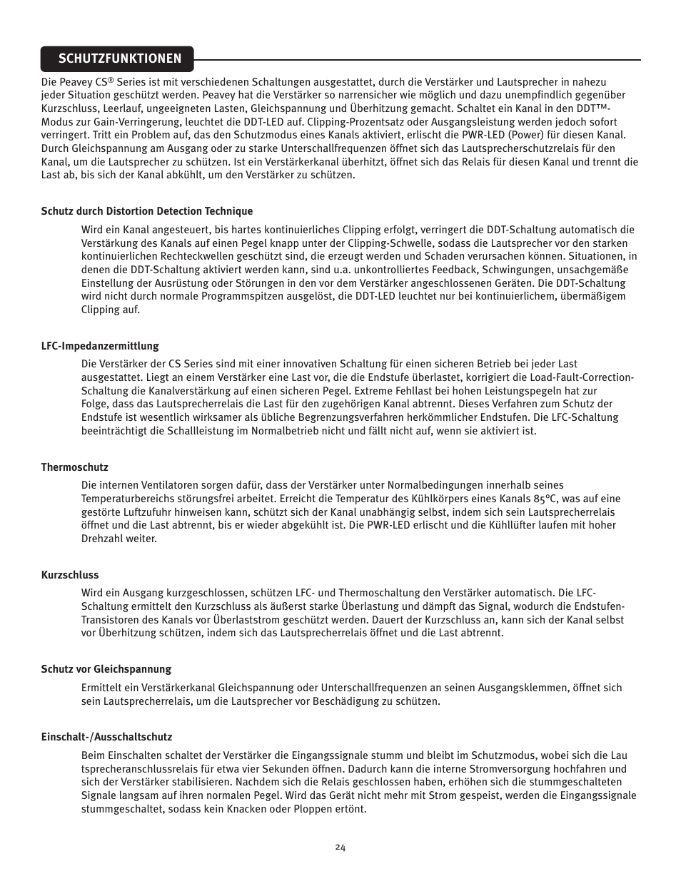 Peavey CS 3000 User Manual | Page 24 / 52