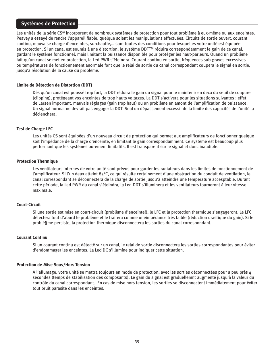 Peavey CS 3000 User Manual | Page 35 / 52