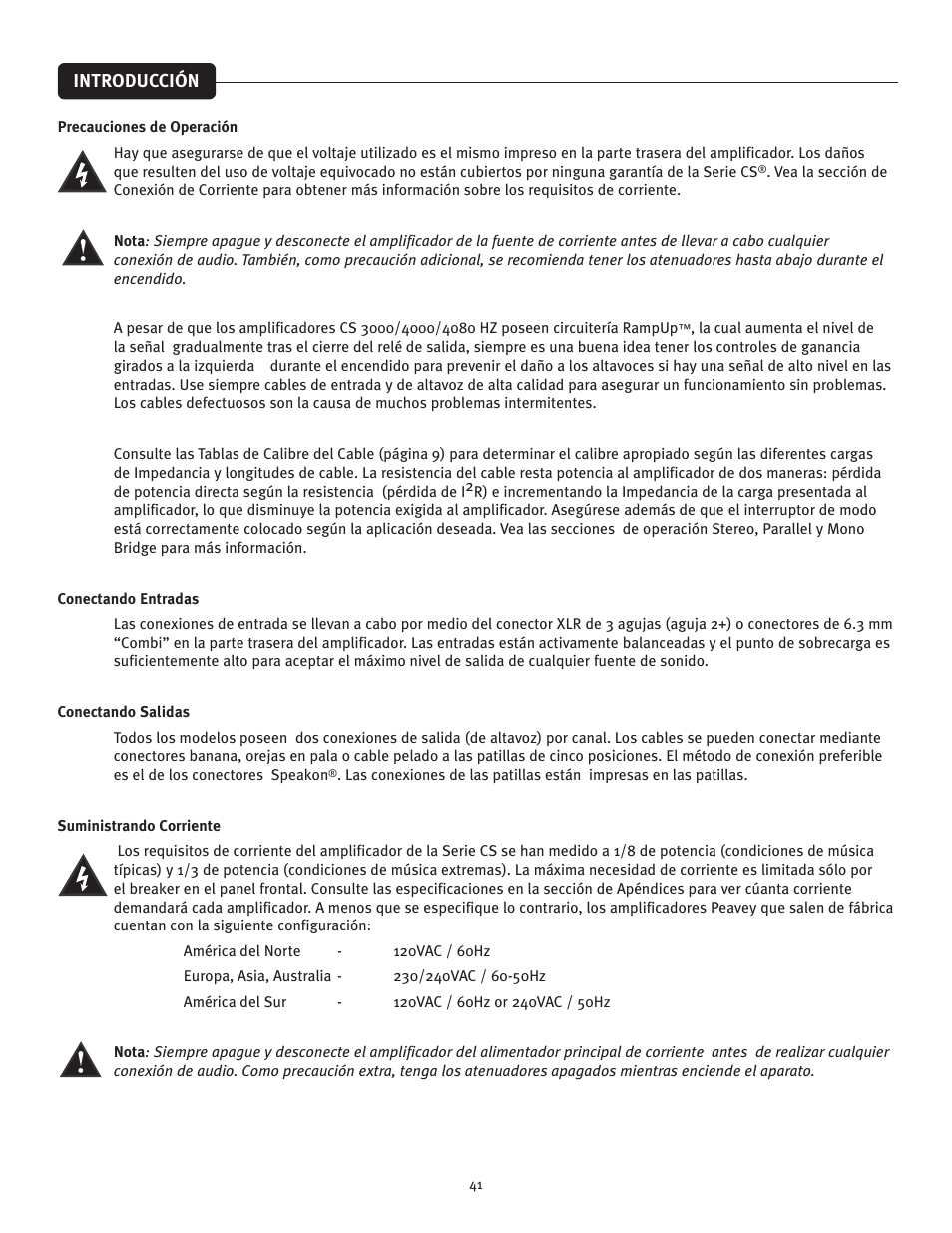 Peavey CS 3000 User Manual | Page 41 / 52