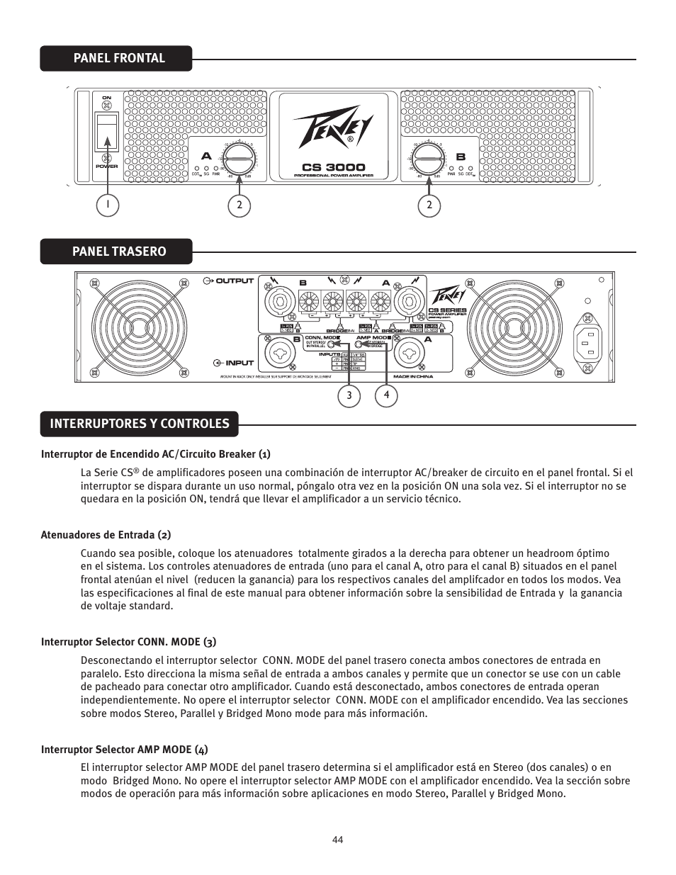 Peavey CS 3000 User Manual | Page 44 / 52