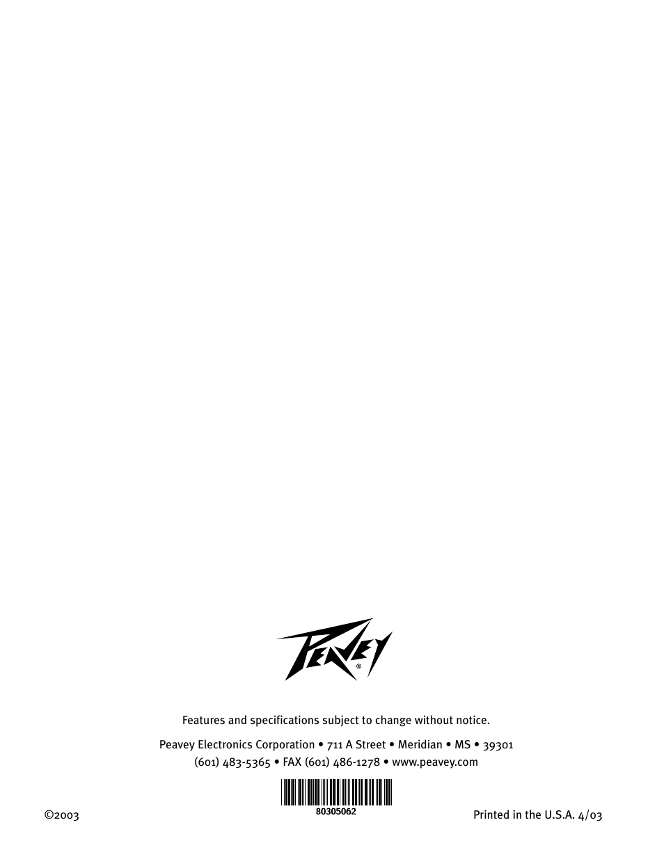 Peavey KB2 User Manual | Page 24 / 24