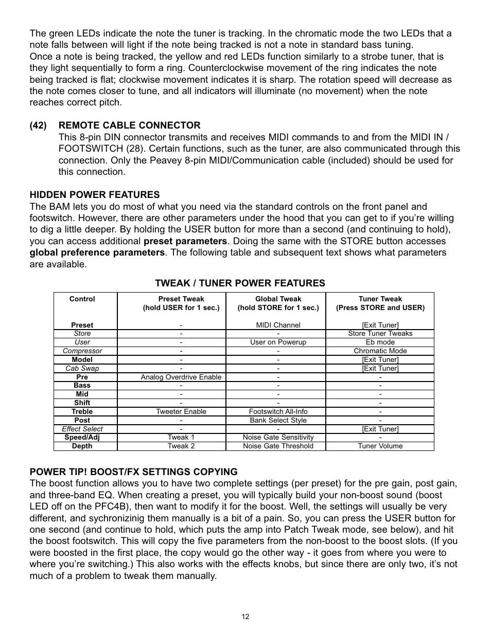 Peavey BAM 210 User Manual | Page 12 / 80