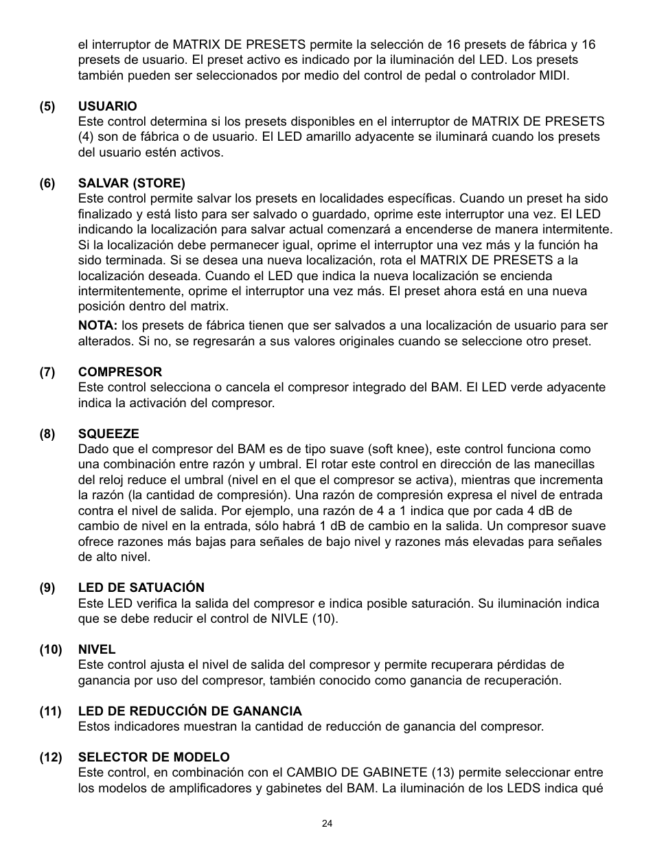 Peavey BAM 210 User Manual | Page 24 / 80