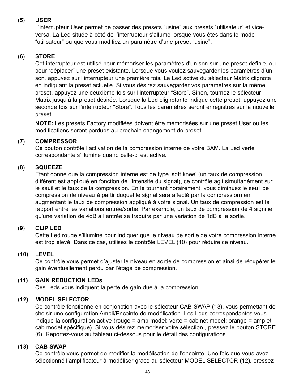 Peavey BAM 210 User Manual | Page 43 / 80