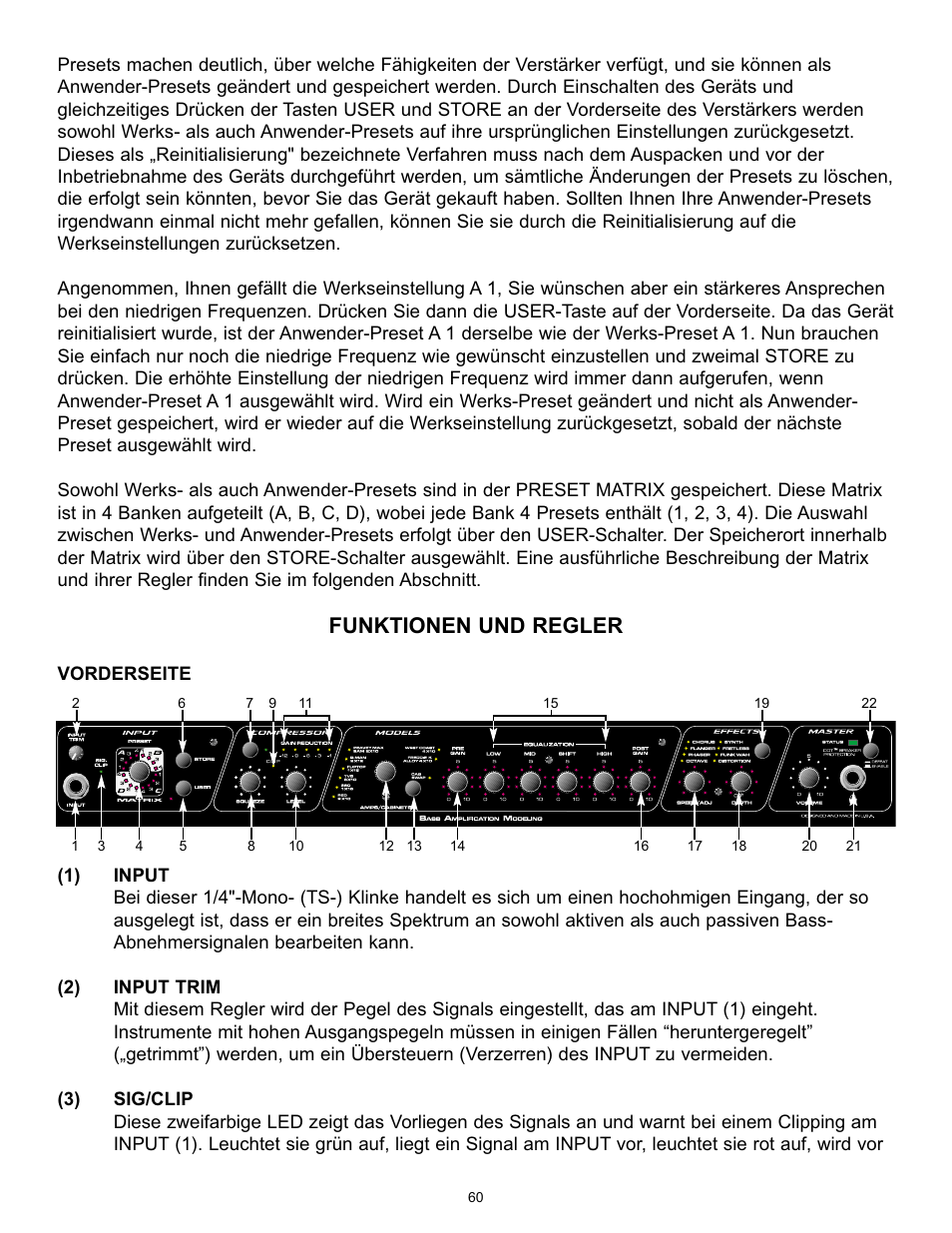 Funktionen und regler | Peavey BAM 210 User Manual | Page 60 / 80