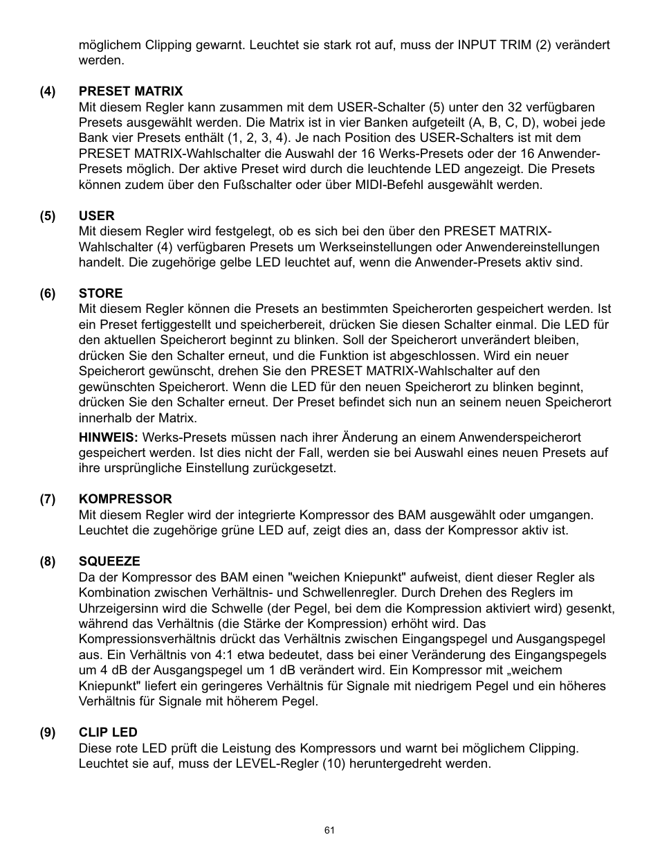 Peavey BAM 210 User Manual | Page 61 / 80