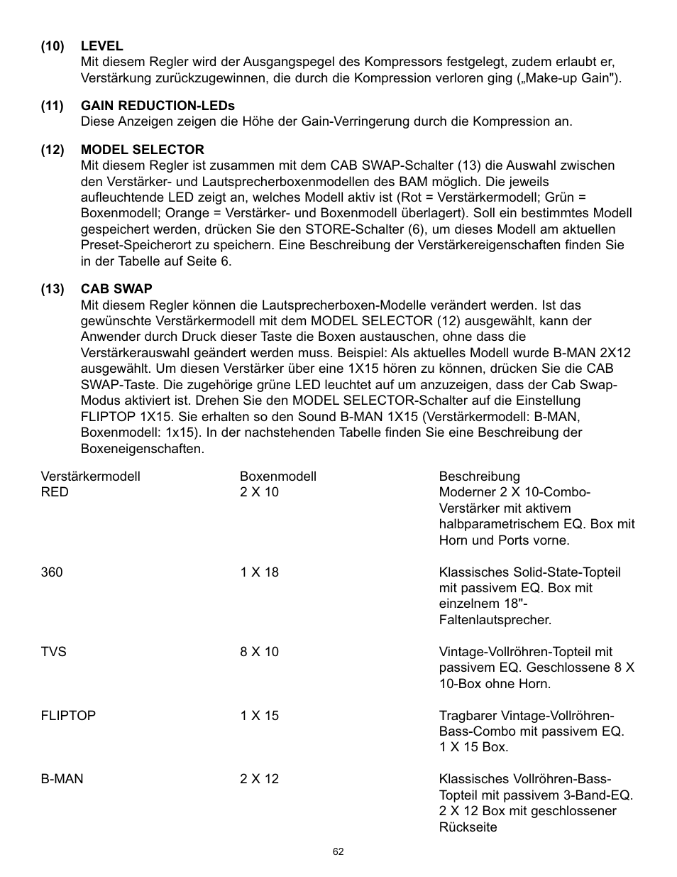 Peavey BAM 210 User Manual | Page 62 / 80