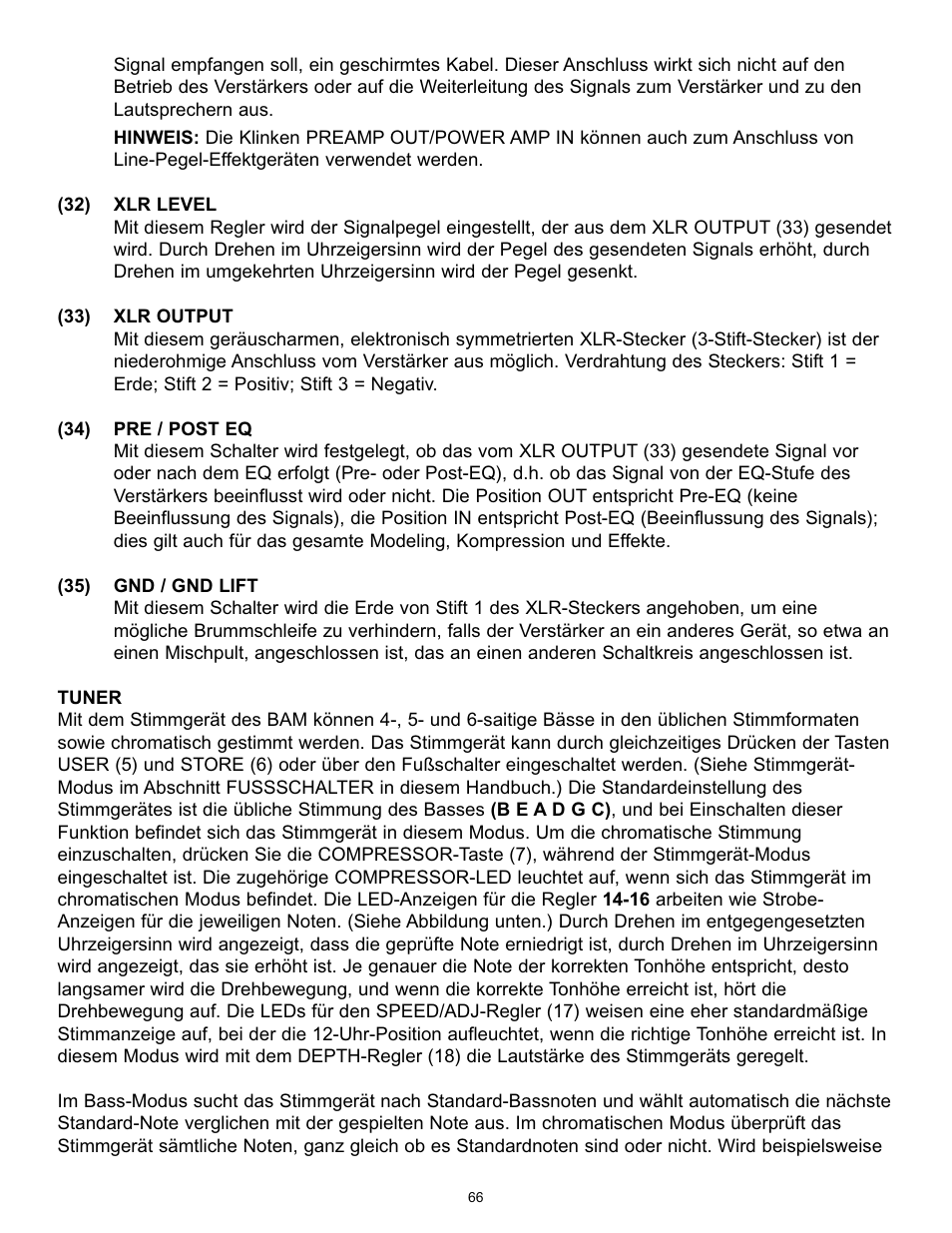 Peavey BAM 210 User Manual | Page 66 / 80