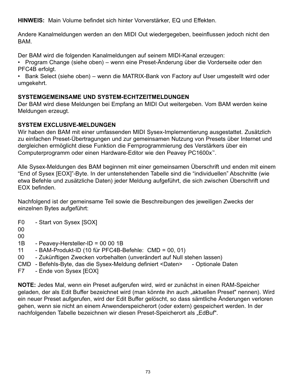 Peavey BAM 210 User Manual | Page 73 / 80