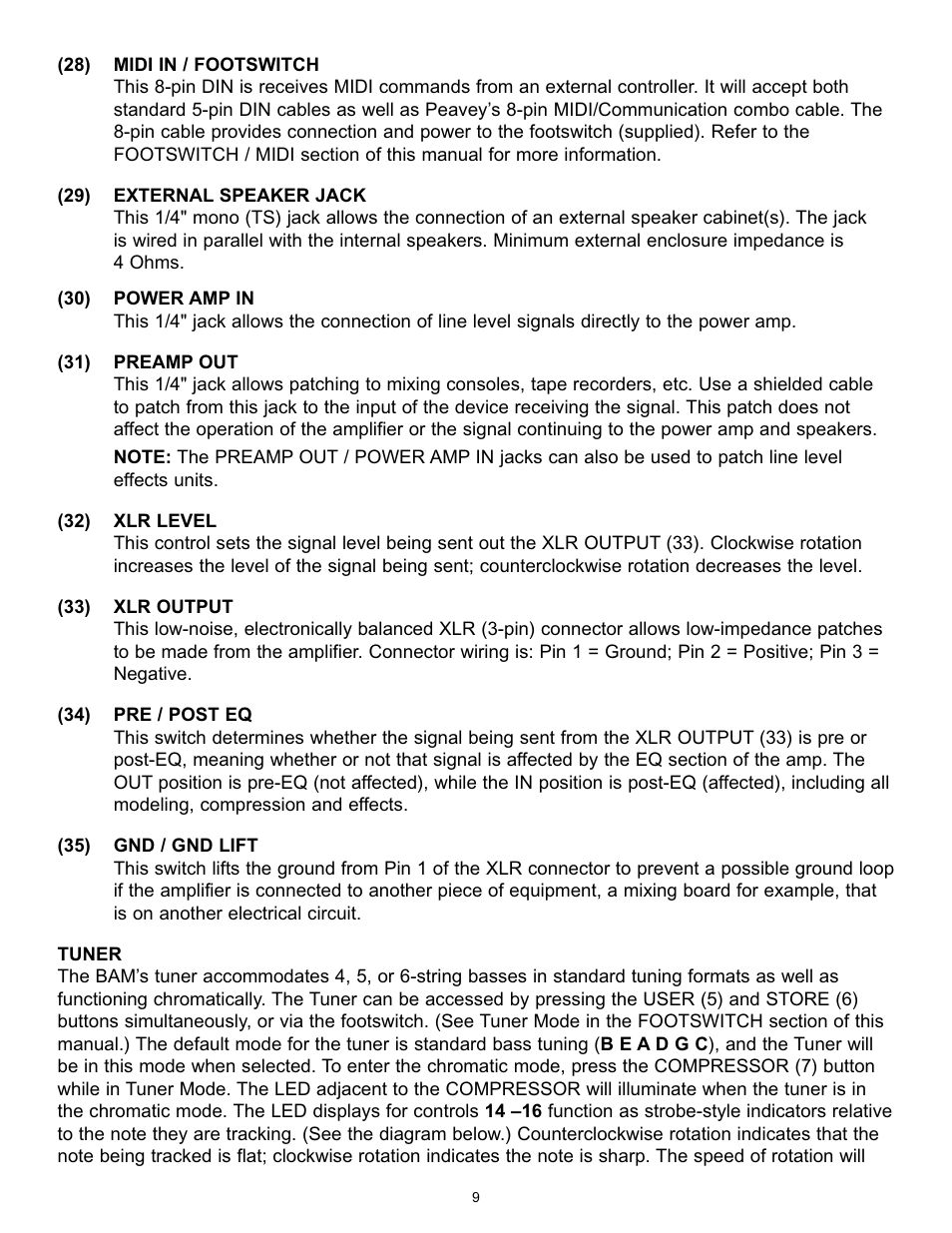 Peavey BAM 210 User Manual | Page 9 / 80