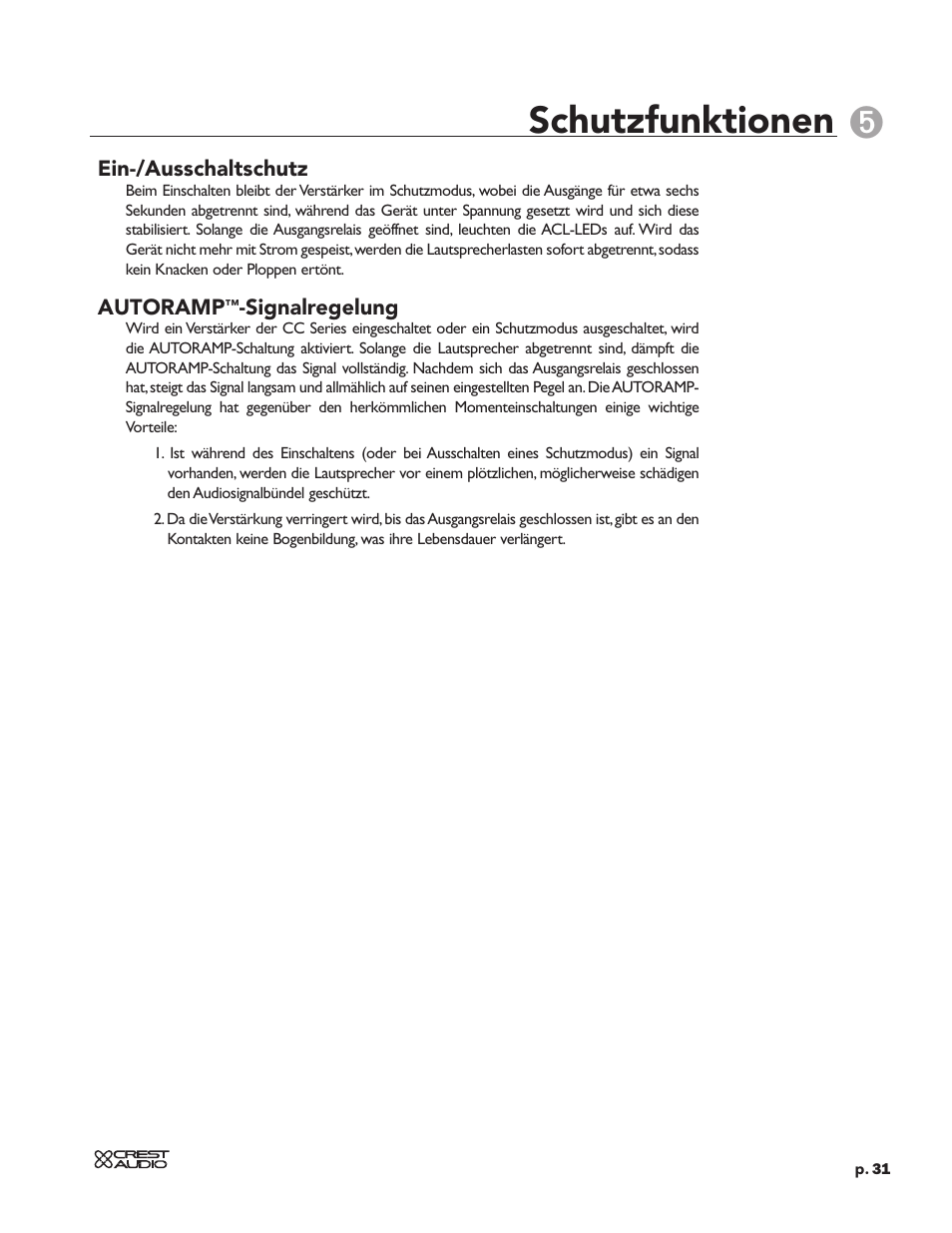 Schutzfunktionen | Peavey CC 2800 User Manual | Page 38 / 84