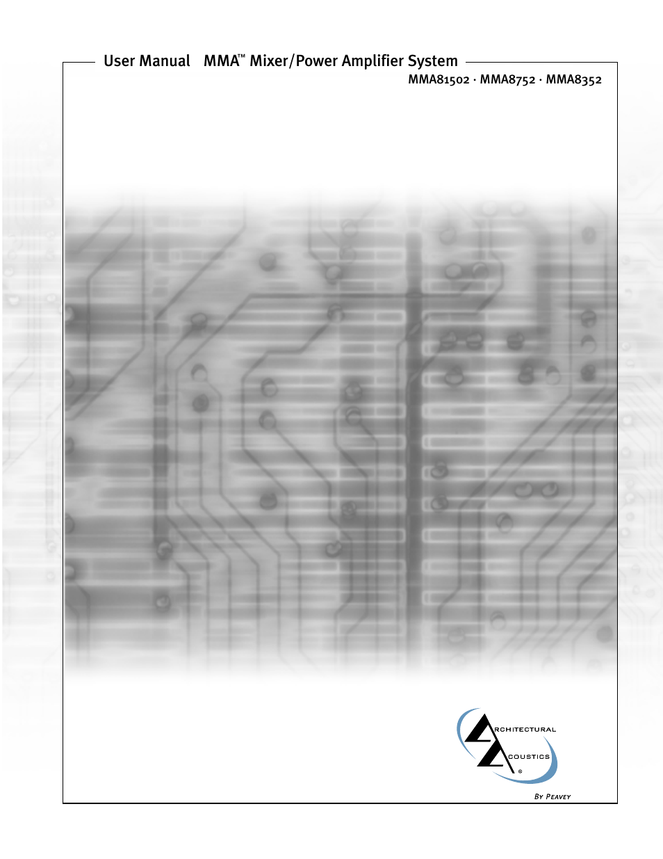 Peavey MMA8352 User Manual | 48 pages