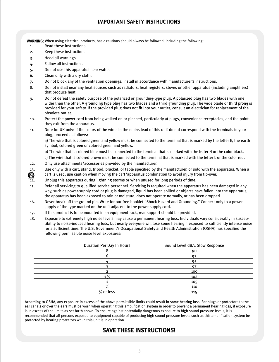 Peavey MMA8352 User Manual | Page 3 / 48