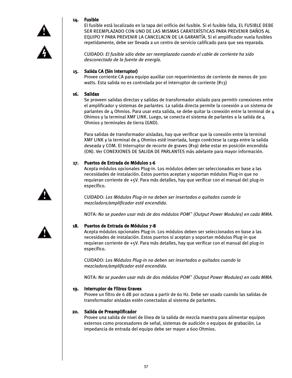 Peavey MMA8352 User Manual | Page 37 / 48