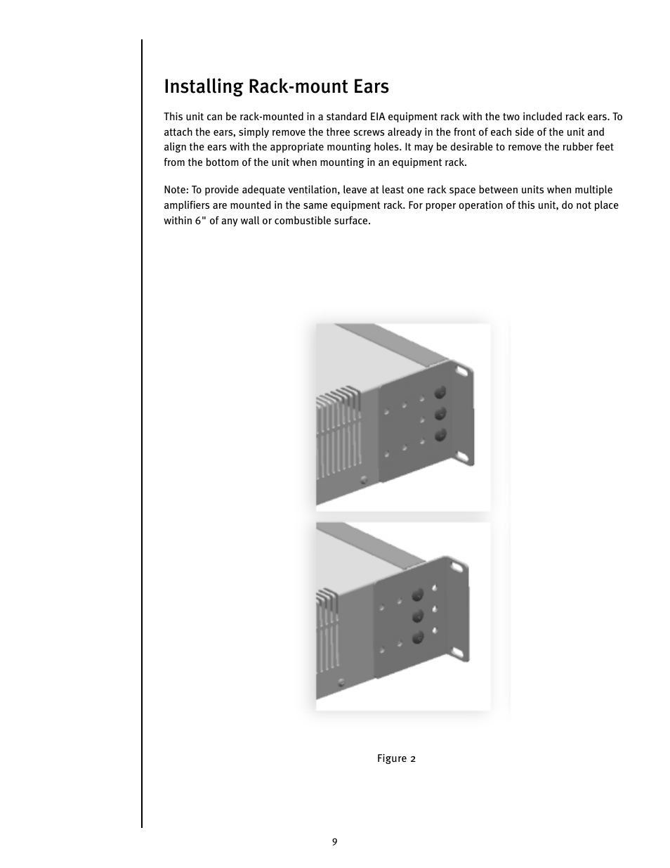 Installing rack-mount ears | Peavey MMA8352 User Manual | Page 9 / 48
