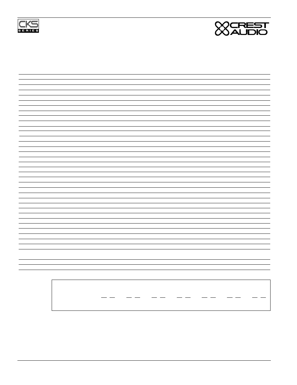 Appendix a - cks series specifications | Peavey CKS Series User Manual | Page 14 / 20