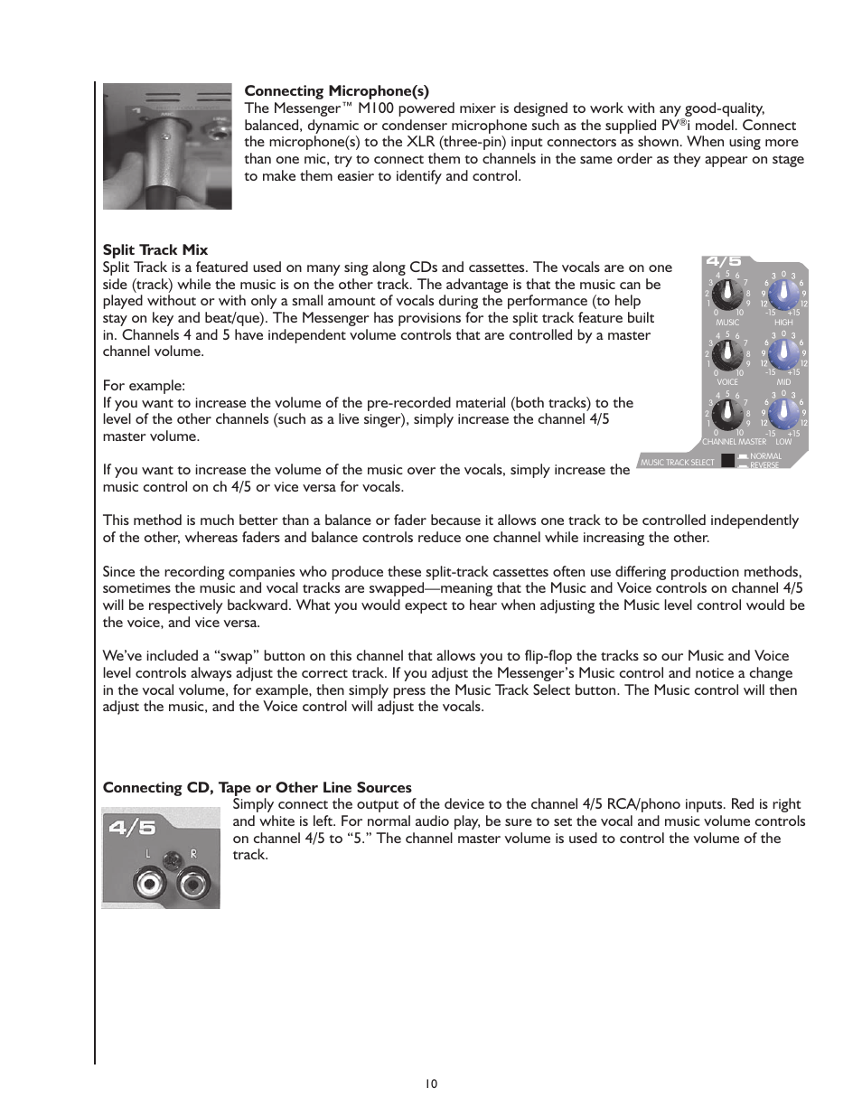 Peavey MESSENGER M100 User Manual | Page 10 / 40