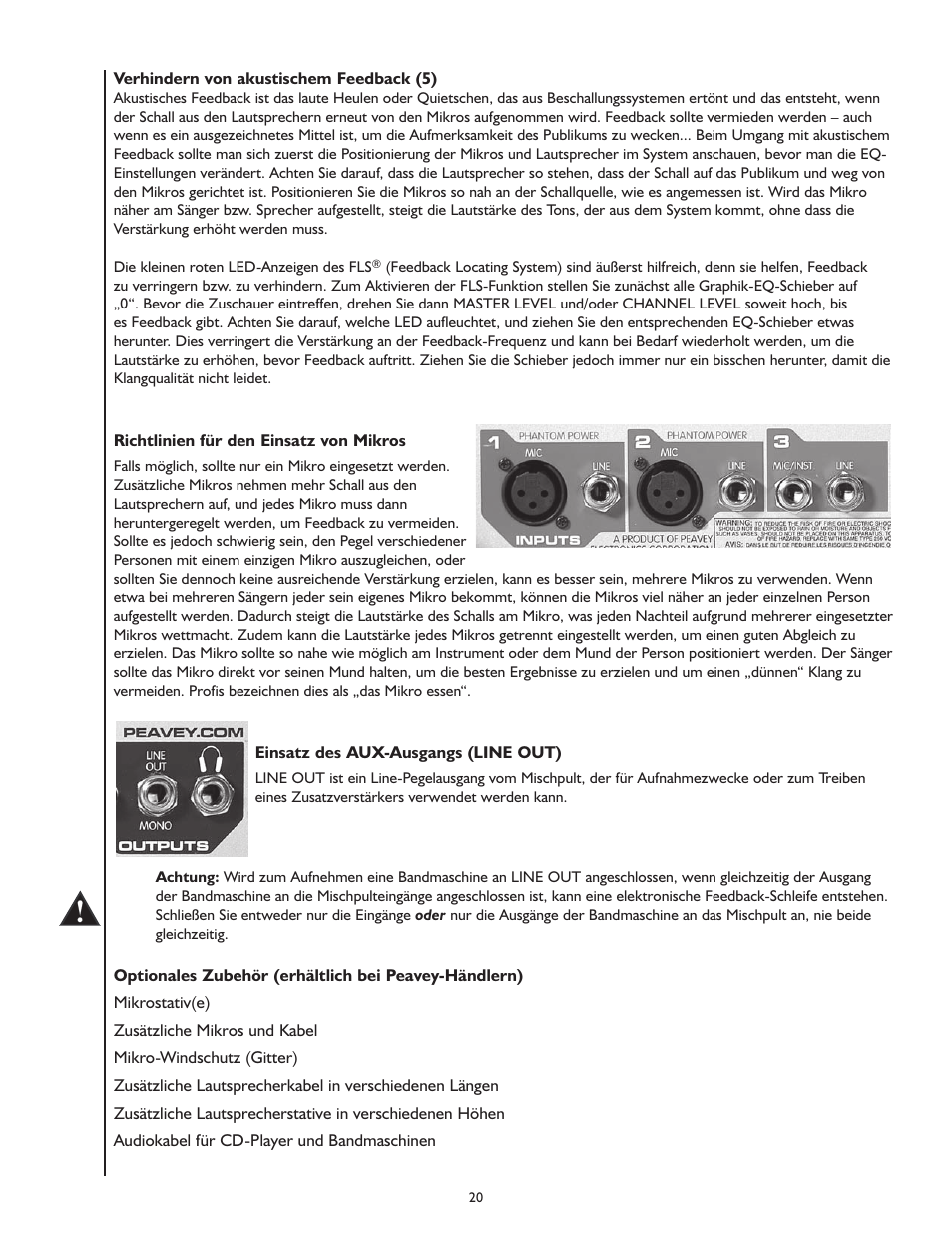 Peavey MESSENGER M100 User Manual | Page 20 / 40