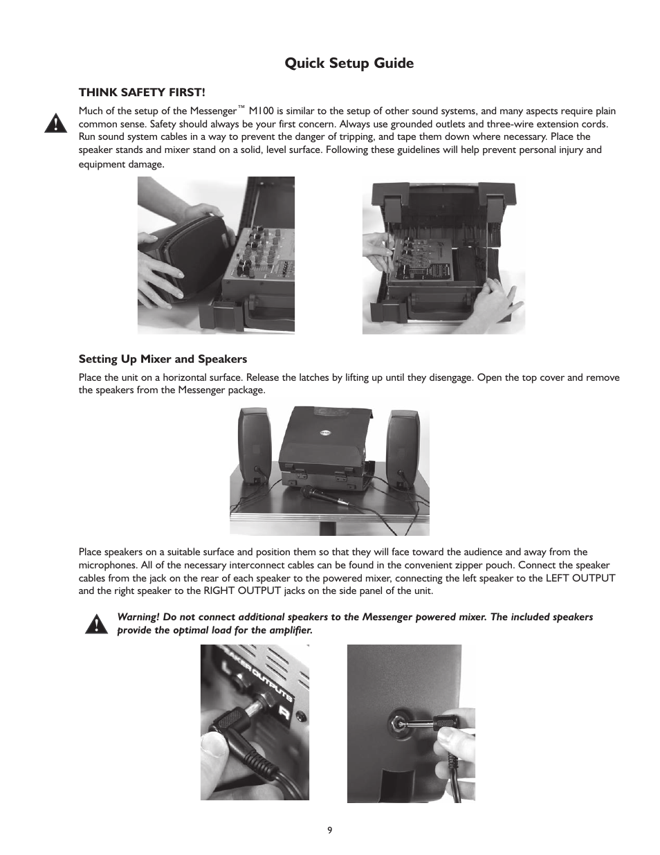 Quick setup guide | Peavey MESSENGER M100 User Manual | Page 9 / 40