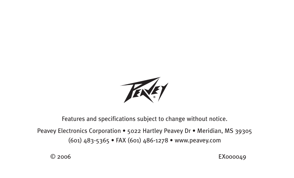 Peavey 141211105 User Manual | Page 17 / 17