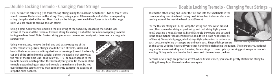 Double locking tremolo - changing your strings | Peavey 141211105 User Manual | Page 9 / 17