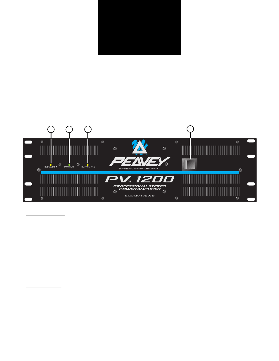 Front panel, Back panel | Peavey PV 1200 User Manual | Page 3 / 24