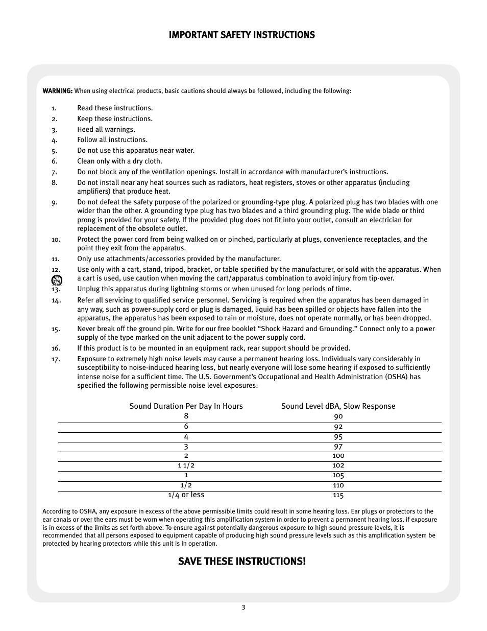 Peavey Impulse 100P User Manual | Page 3 / 15