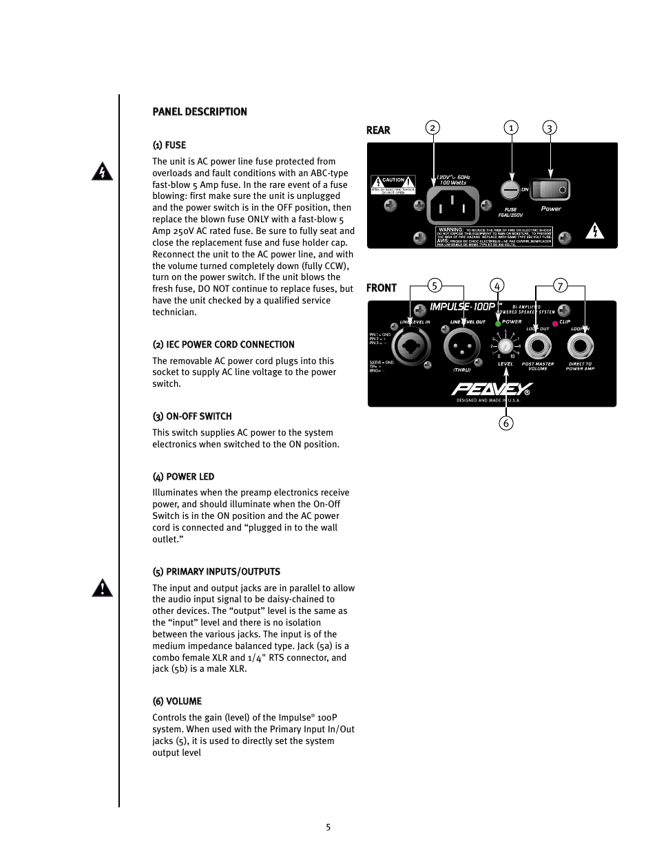 Peavey Impulse 100P User Manual | Page 5 / 15