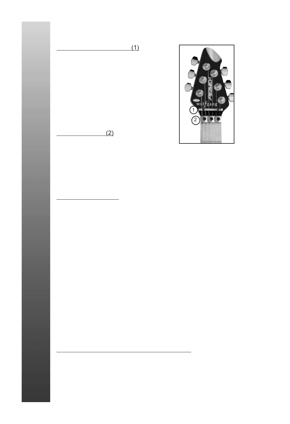 Saitenniederhalter, Klemmsattel, Saiten aufziehen | D- t uner betrieb und einstellung | Peavey EVH Wolfgang User Manual | Page 42 / 56