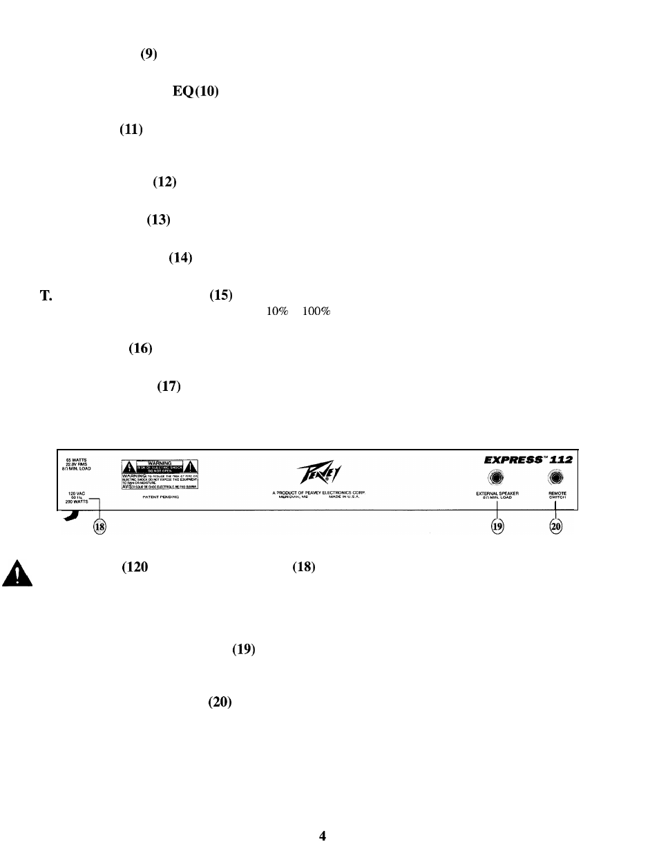 Peavey Express 112 S User Manual | Page 4 / 16