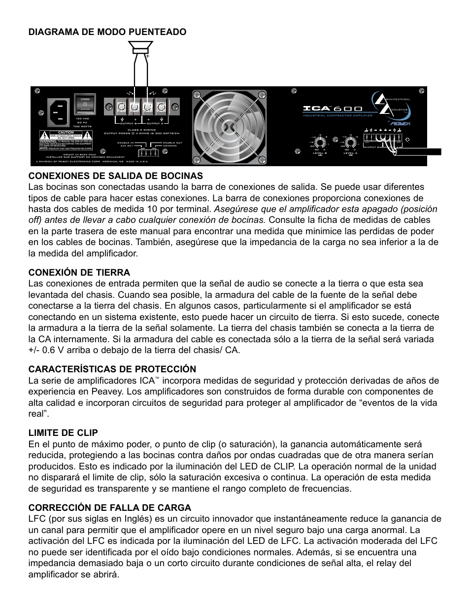 Peavey ICA 600 User Manual | Page 23 / 64