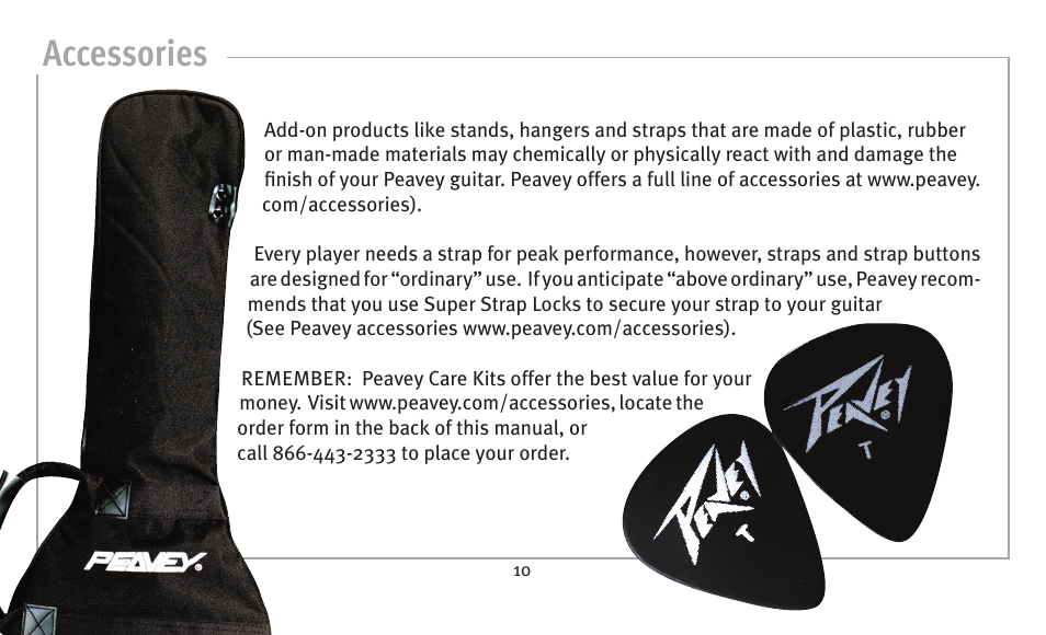 Accessories | Peavey humbucker model User Manual | Page 10 / 32
