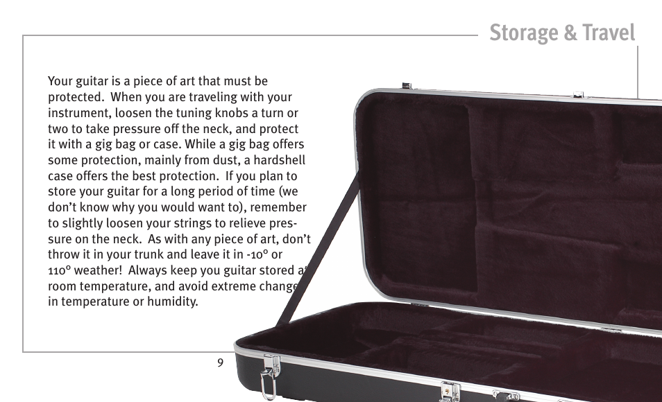Storage & travel | Peavey humbucker model User Manual | Page 9 / 32