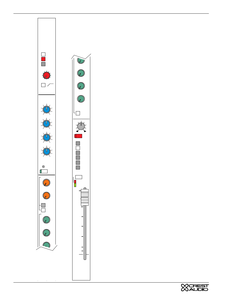 Sp input module, Line switch, 48v phantom power switch | Pad switch, Gain control, 80hz high pass switch, Four band fixed equalizer, Eq in switch, Aux level 1•3 / 2•4, Aux assignment 3•4 switch | Peavey GT User Manual | Page 10 / 46