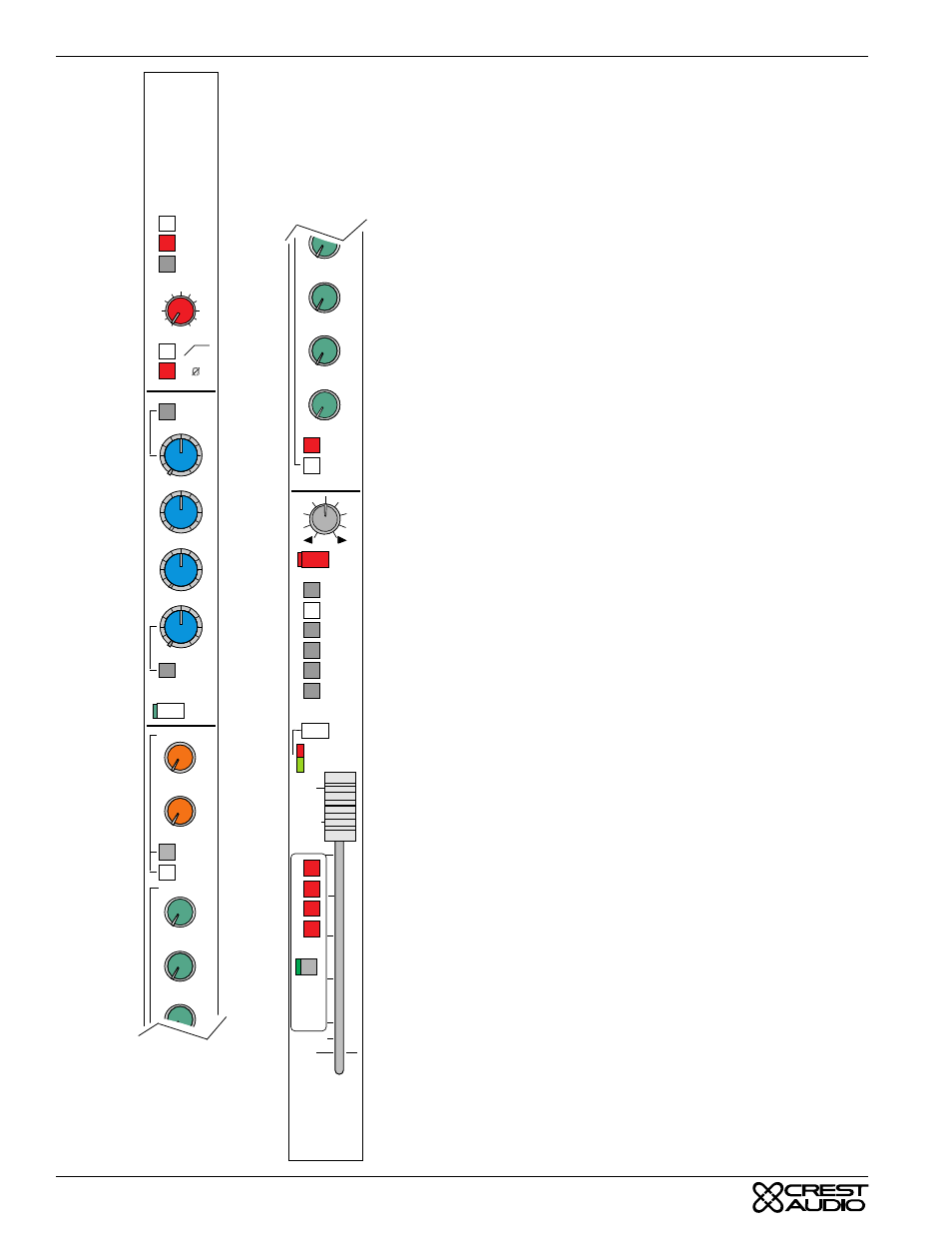 Gt input module, Line switch, 48v phantom power switch | Pad switch, Gain control, 80hz high pass switch, Polarity reverse switch, Peak/shelve hf switch, Four-band sweep equalizer controls, Peak/shelve lf switch | Peavey GT User Manual | Page 14 / 46