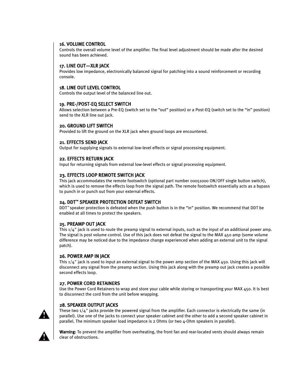 Peavey Max 450 User Manual | Page 7 / 28