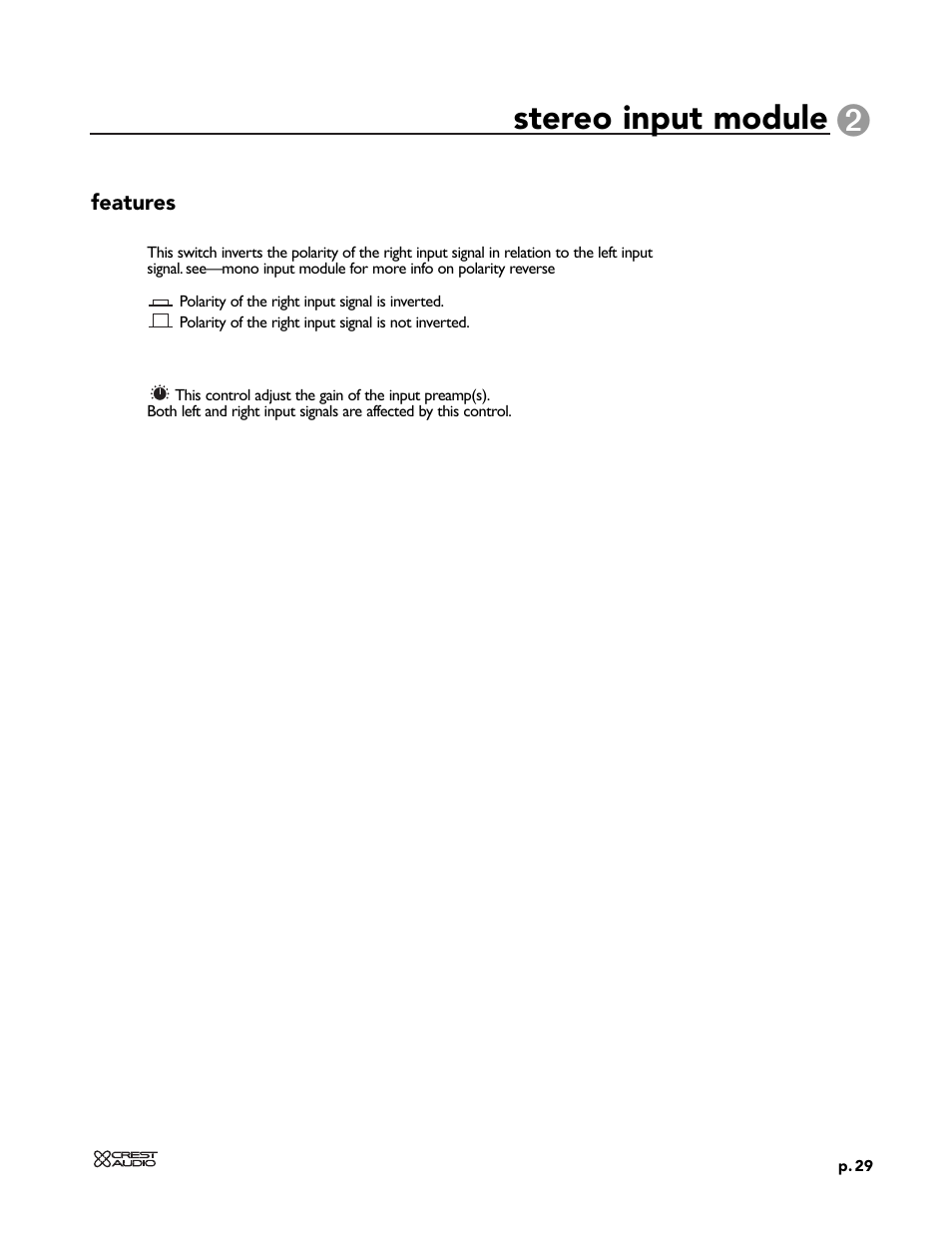 Stereo input module | Peavey X-VCA User Manual | Page 29 / 142