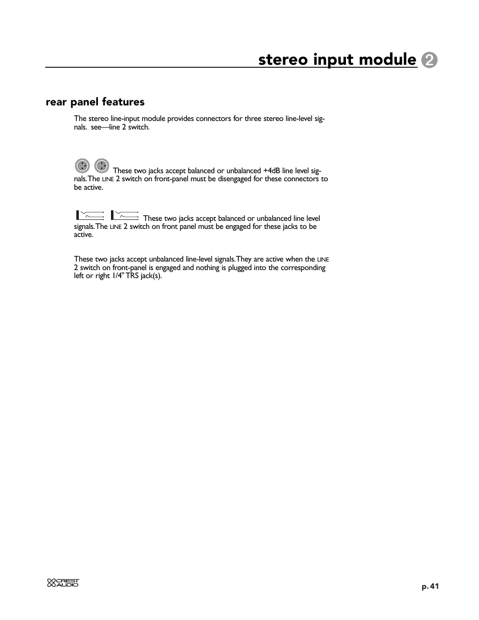 Stereo input module | Peavey X-VCA User Manual | Page 41 / 142