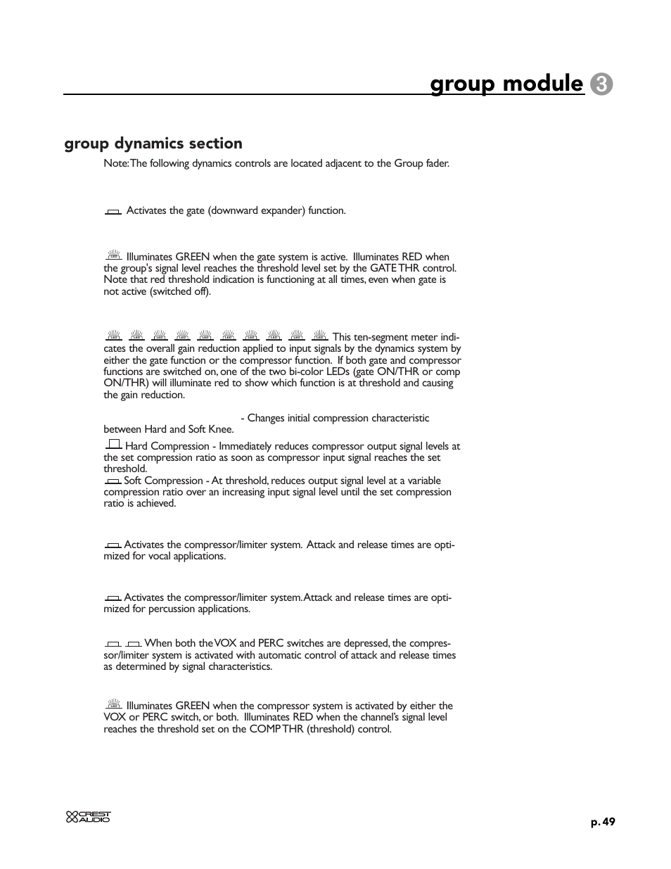 Group module | Peavey X-VCA User Manual | Page 49 / 142