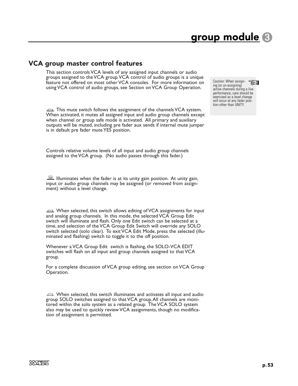 Group module | Peavey X-VCA User Manual | Page 53 / 142