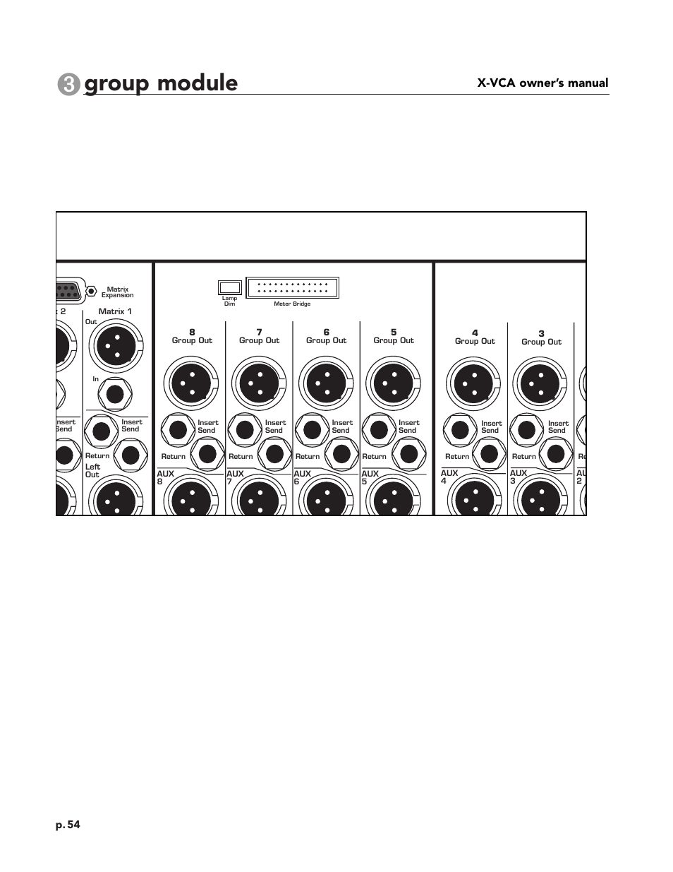 Group module, X-vca owner’s manual | Peavey X-VCA User Manual | Page 54 / 142