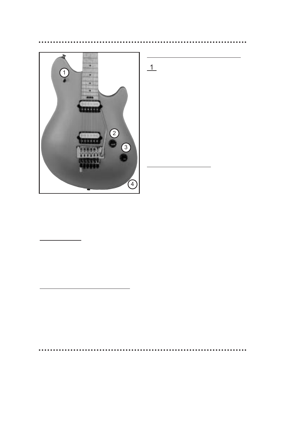 Controls/regler, Einstellungen/adjustment, Pickup wahlschalter | Lautstärke (2), Klang (3), Ausgangsbuchse (4) | Peavey Electronics User Manual | Page 42 / 60