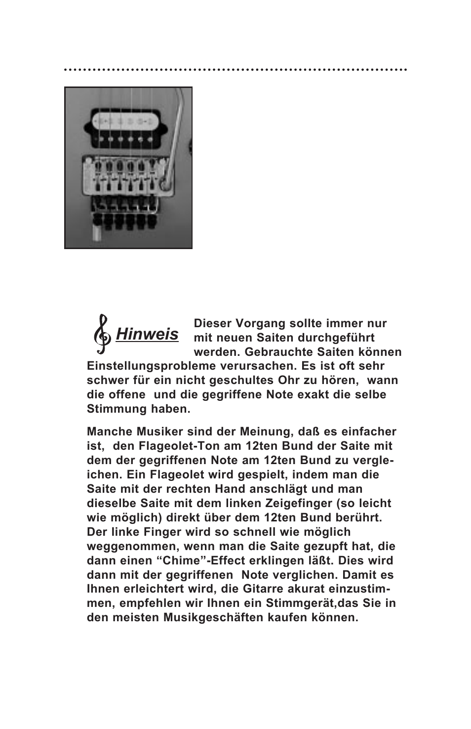 Saiten-intonation, Hinweis | Peavey Electronics User Manual | Page 49 / 60