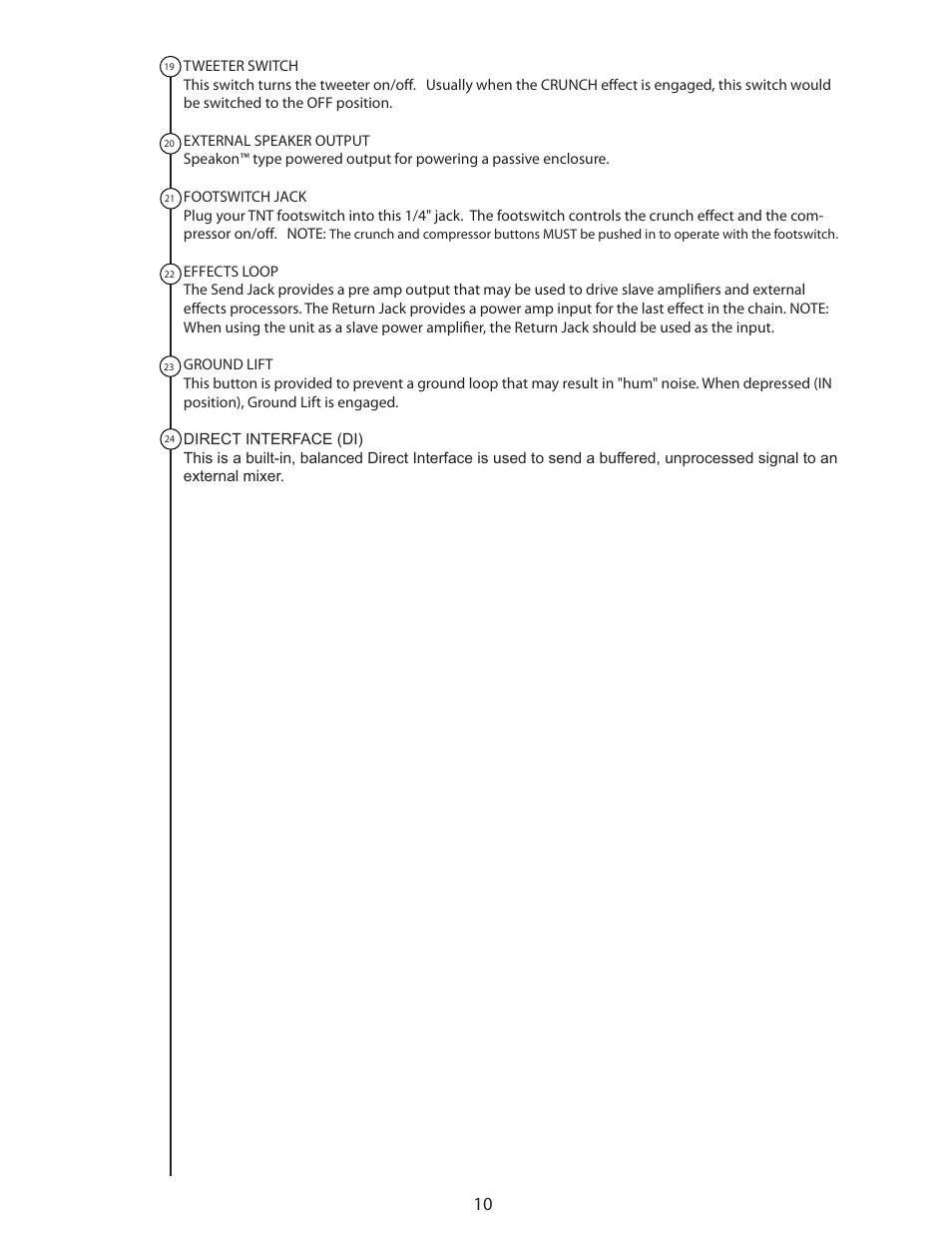 Peavey TNT User Manual | Page 10 / 20