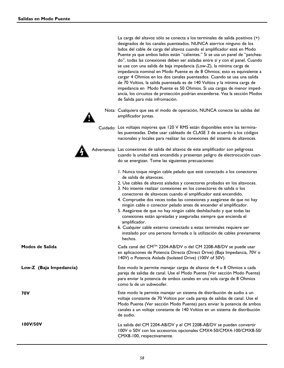 Peavey CM2204 User Manual | Page 58 / 64