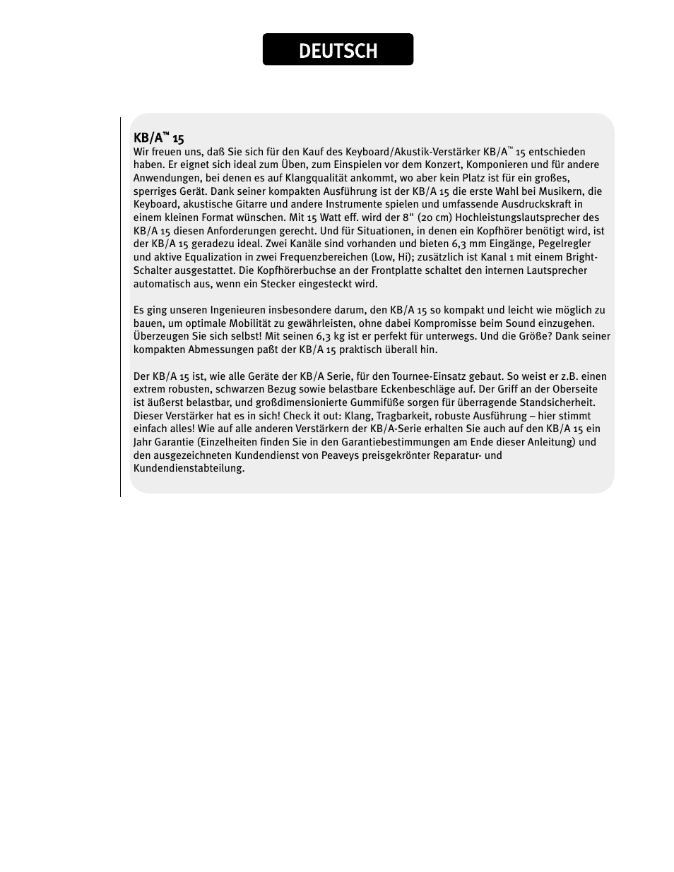 Dde eu ut ts sc ch h | Peavey 0280305057 User Manual | Page 17 / 24