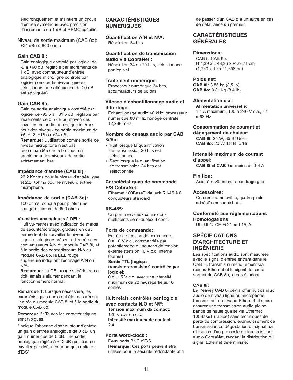 Peavey CAB 80 User Manual | Page 11 / 16