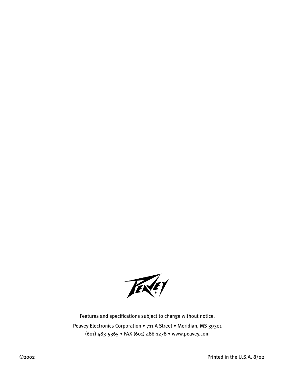 Peavey Q User Manual | Page 11 / 11